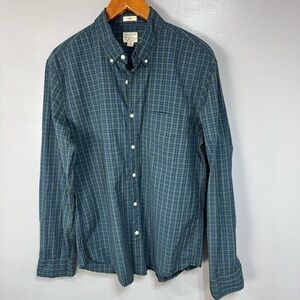 J.CREW Men’s Shirt sz L Organic Cotton Secret Wash Slim # E558